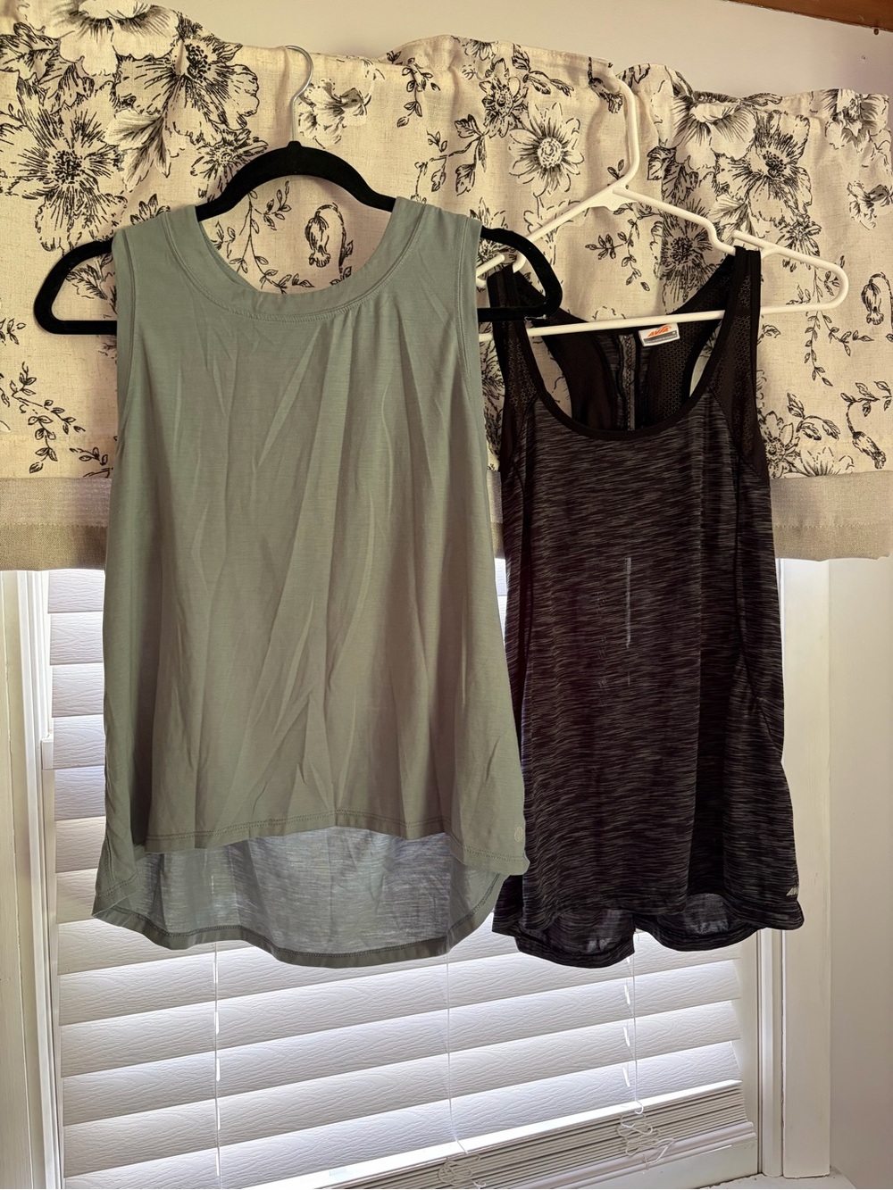 T.J.Maxx Sage Green & Charcoal Racerback Tank Set